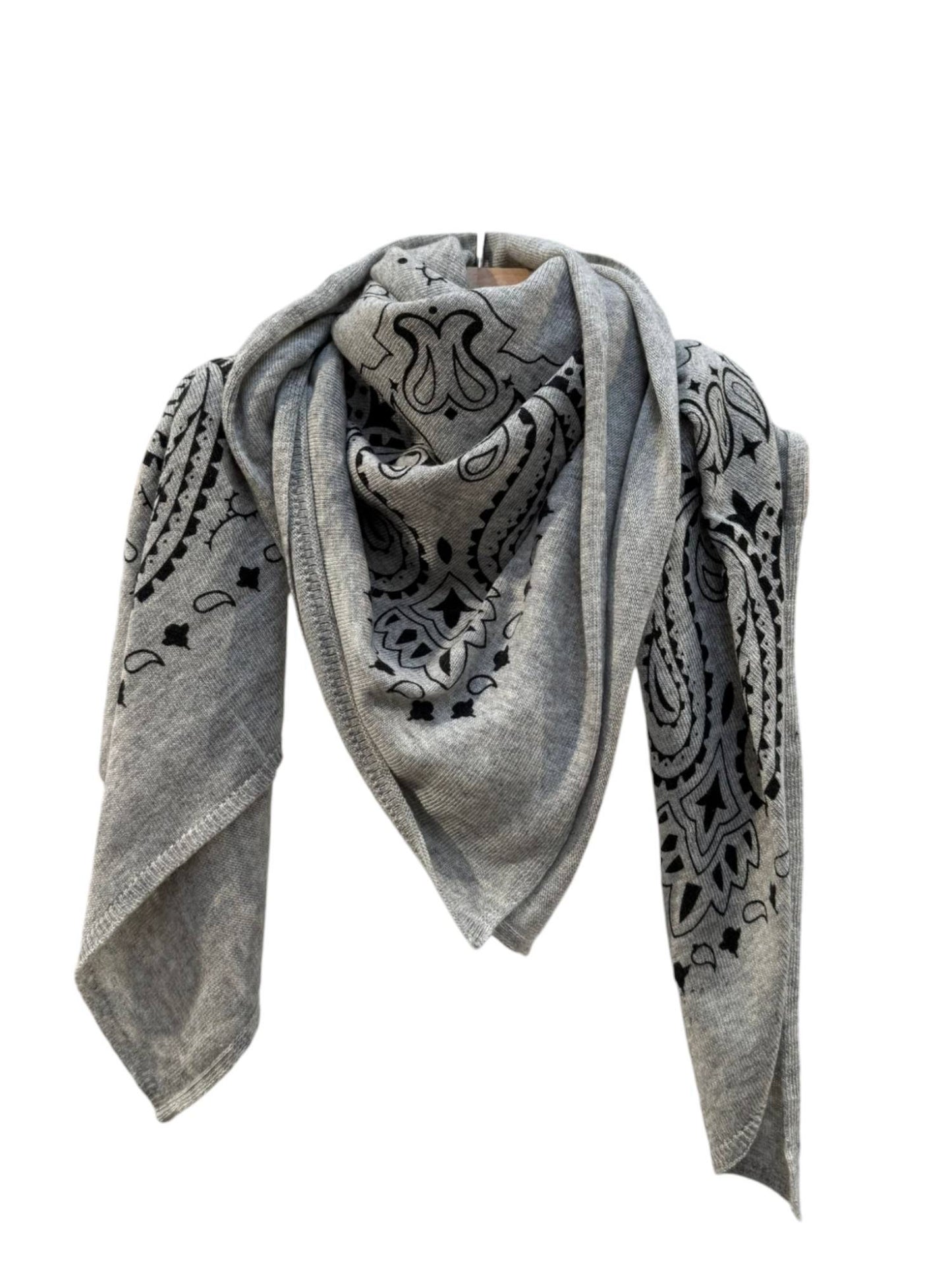 Écharpe bandana gris